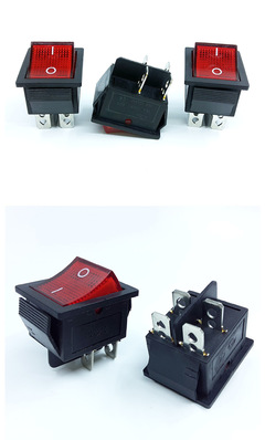 供應KCD4船型開關 KCD4電源開關四腳帶燈翹板開關 大電流電源開關